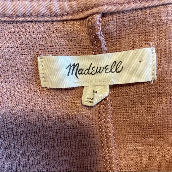 MADEWELL MAUVE CROSS FRONT WRAP FLUTTER SLEEVE LIGHTWEIGHT FIT FLARE MINI DRESS - Picture 12 of 13